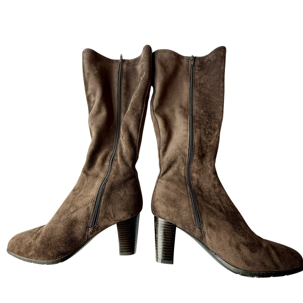 Aerosoles Women's Knee High Boots Size 8 Chai Brown Suede Block Heel Y2K